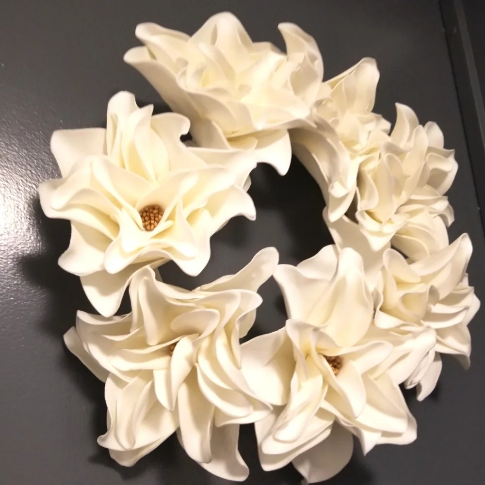 Faux Florals White Door Wreath